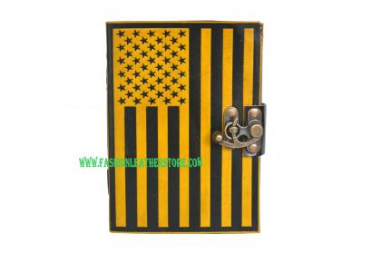 Handmade Leather Dairy Note Book Journal USA Flag Dairy Celtic Leather Shadow Note Book